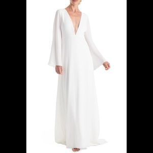 Joanna august stevie bell sleeve wedding gown